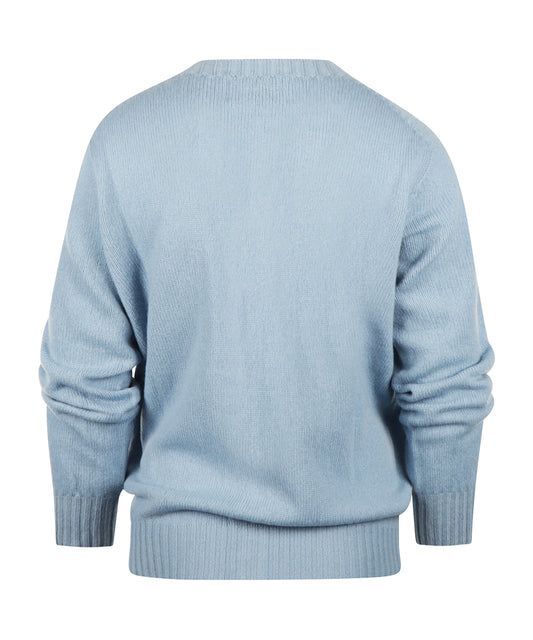 Harley of Scotland Damen-Strickjacke mit Knöpfen | Blau