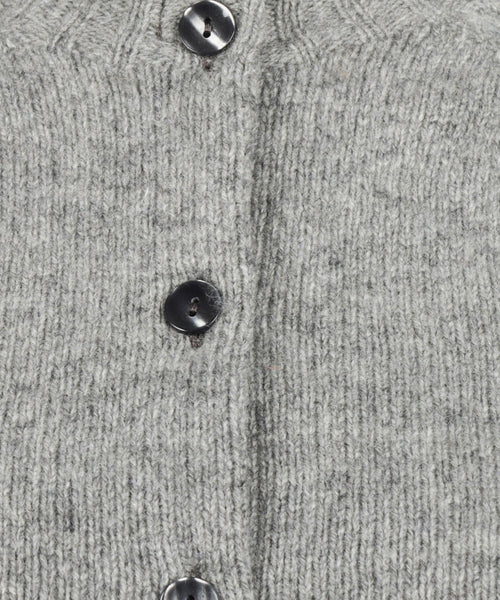 Harley of Scotland Dames Grofgebreid Knoop Vest | Grijs