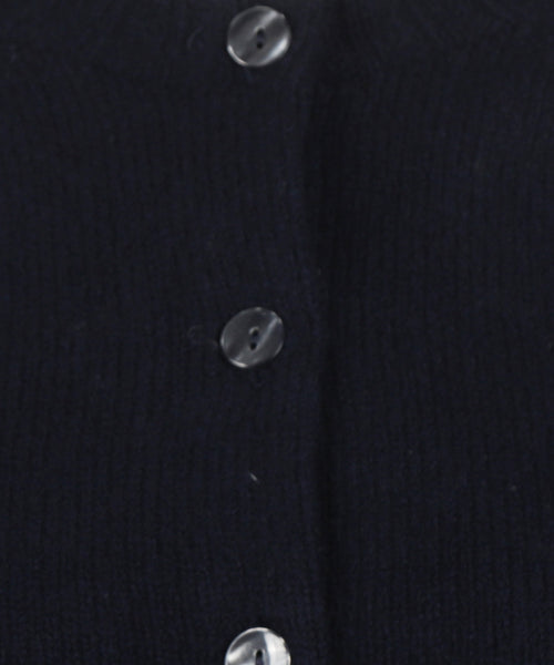 Harley of Scotland Women's Chunky Knit Button Cardigan | Navy Blue