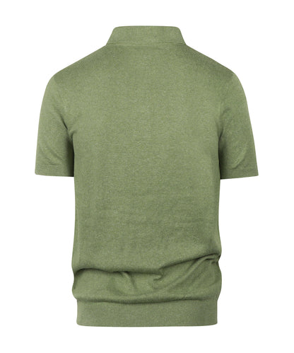Muston linnen Blend Polo | Laurel Green