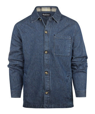 Barbour Aickmen Textured Denim Overshirt | Denim Blauw