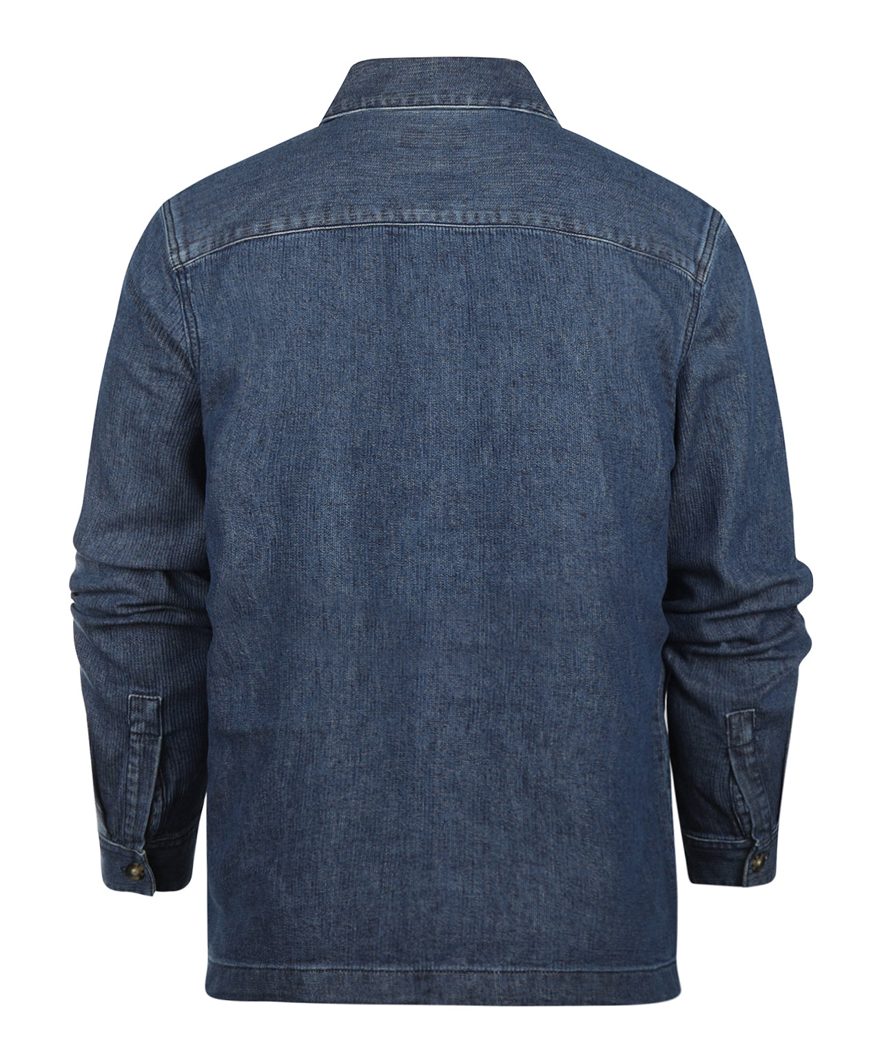 AickmenTextured Denim Overshirt | Indigo