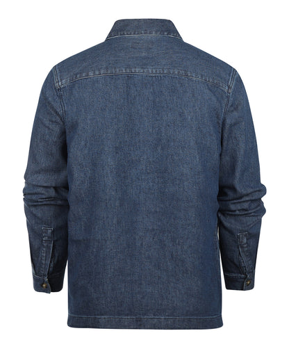 AickmenTextured Denim Overshirt | Indigo