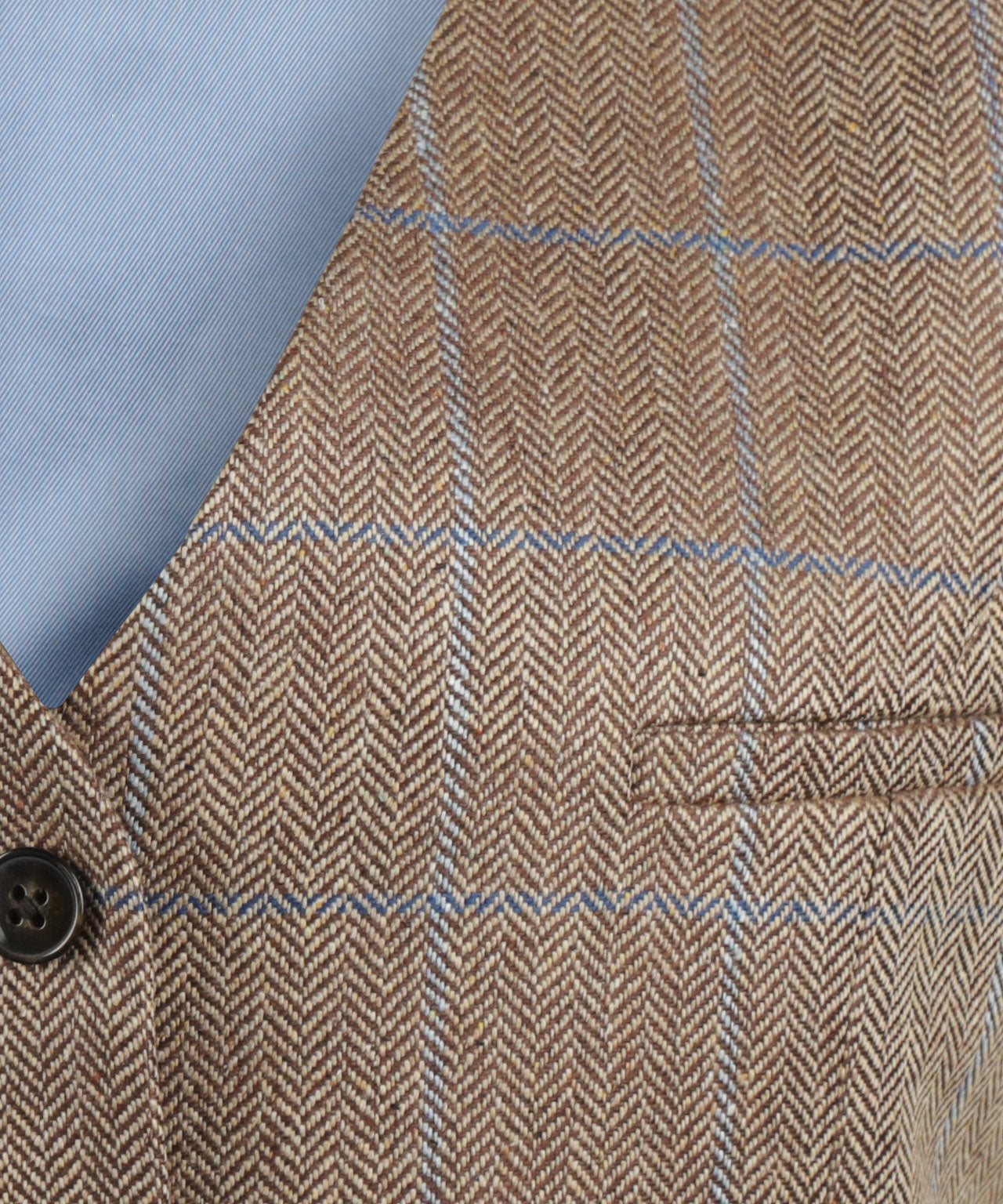 Gilet Zijde Dames | Bruin herringbone