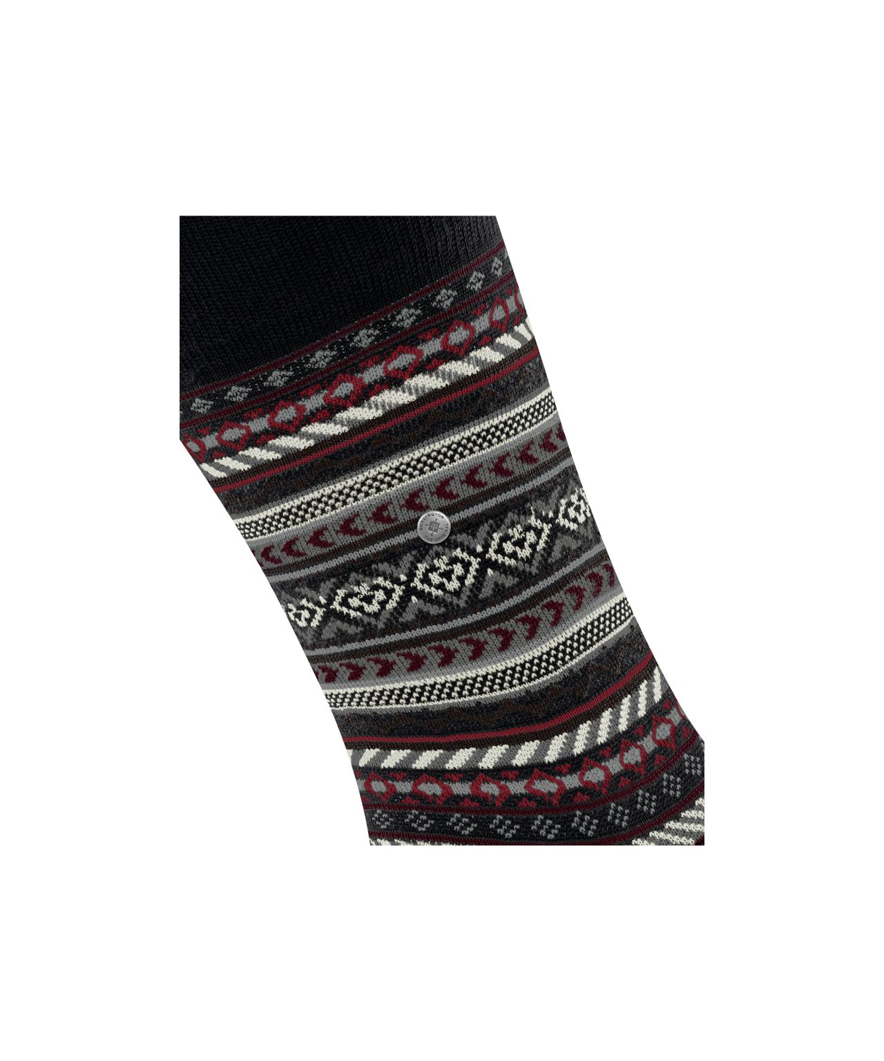 Burlington Fair Isle Socke | Schwarz