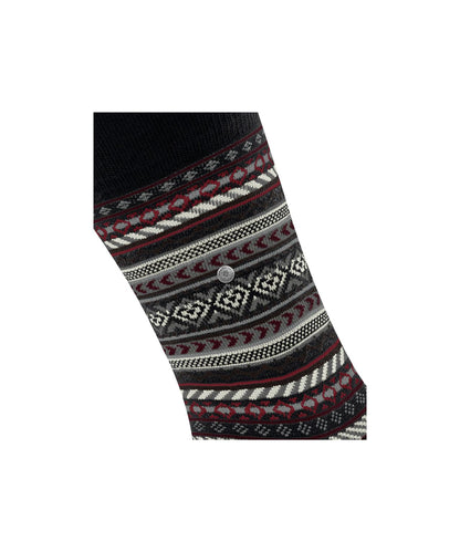 Burlington Fair Isle Socke | Schwarz