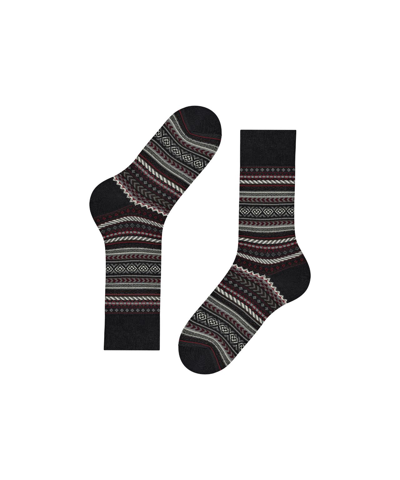 Burlington Fair Isle Socke | Schwarz