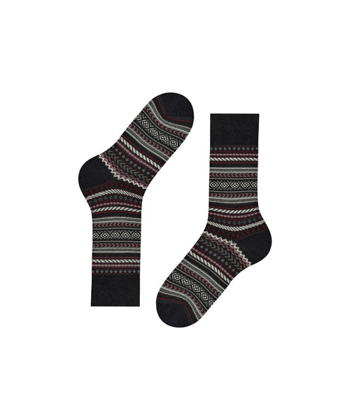 Burlington Fair Isle Sock | Black