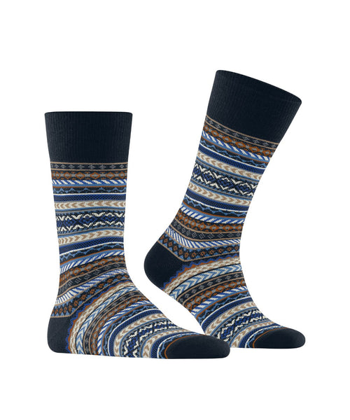 Burlington Fair Isle Sock | Blue