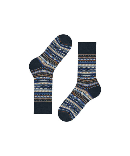 Burlington Fair Isle Sock | Blue