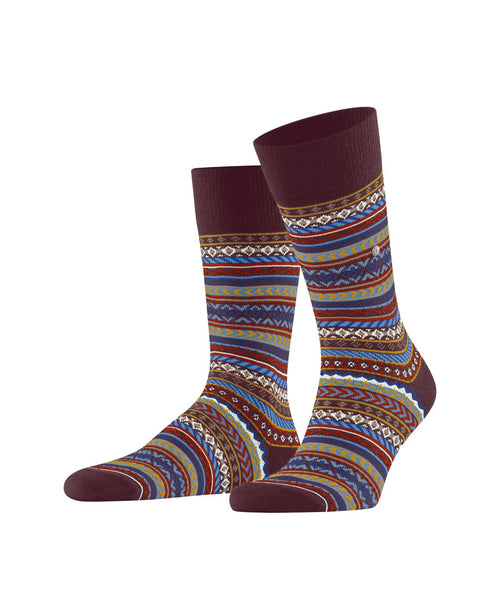 Burlington Fair Isle Sock | Red