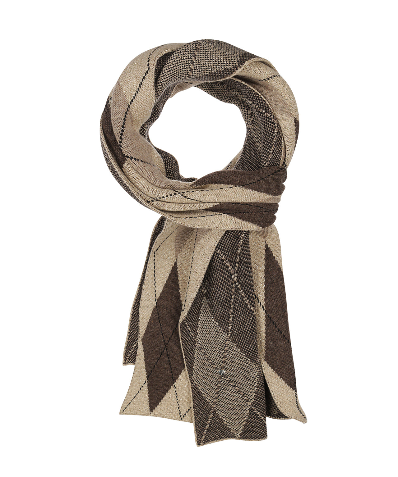 Brit Chic Dames Sjaal | Sand/Brown diamond check