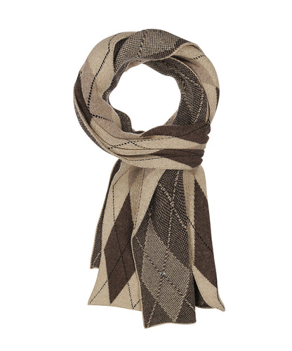 Brit Chic Dames Sjaal | Sand/Brown diamond check