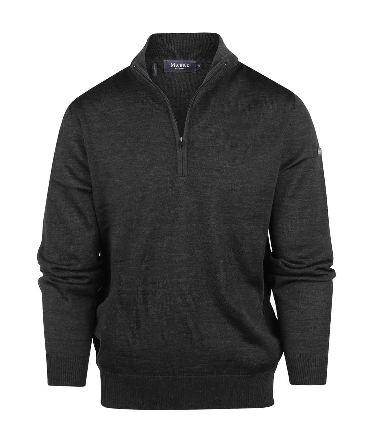 Maerz Pullover mit halbem Reißverschluss | Holzkohle