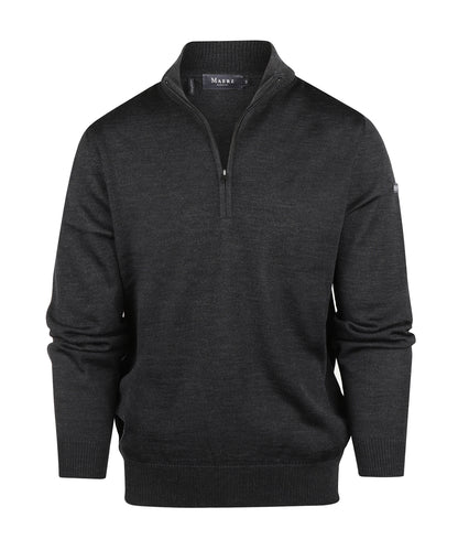 Maerz Pullover mit halbem Reißverschluss | Holzkohle