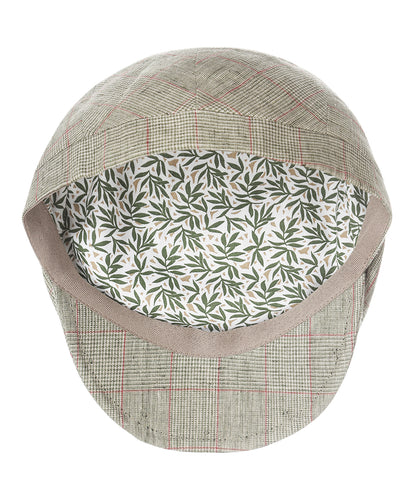 Cap Klassiek Linnen | Beige Rood Ruit