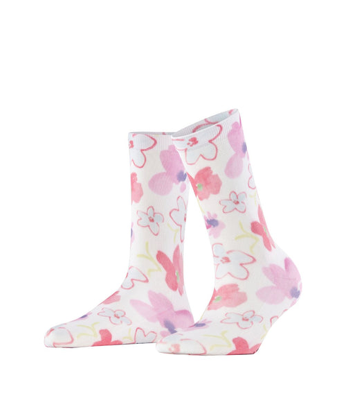 Burlington Sock Garden Bloom | White