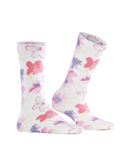 Burlington Sock Garden Bloom | White