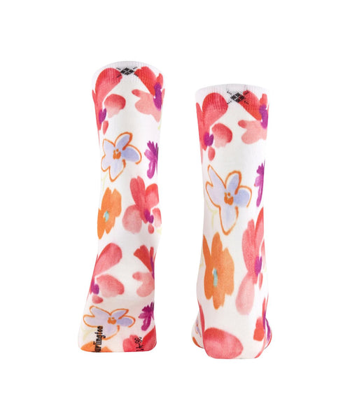 Burlington Sock Garden Bloom | White