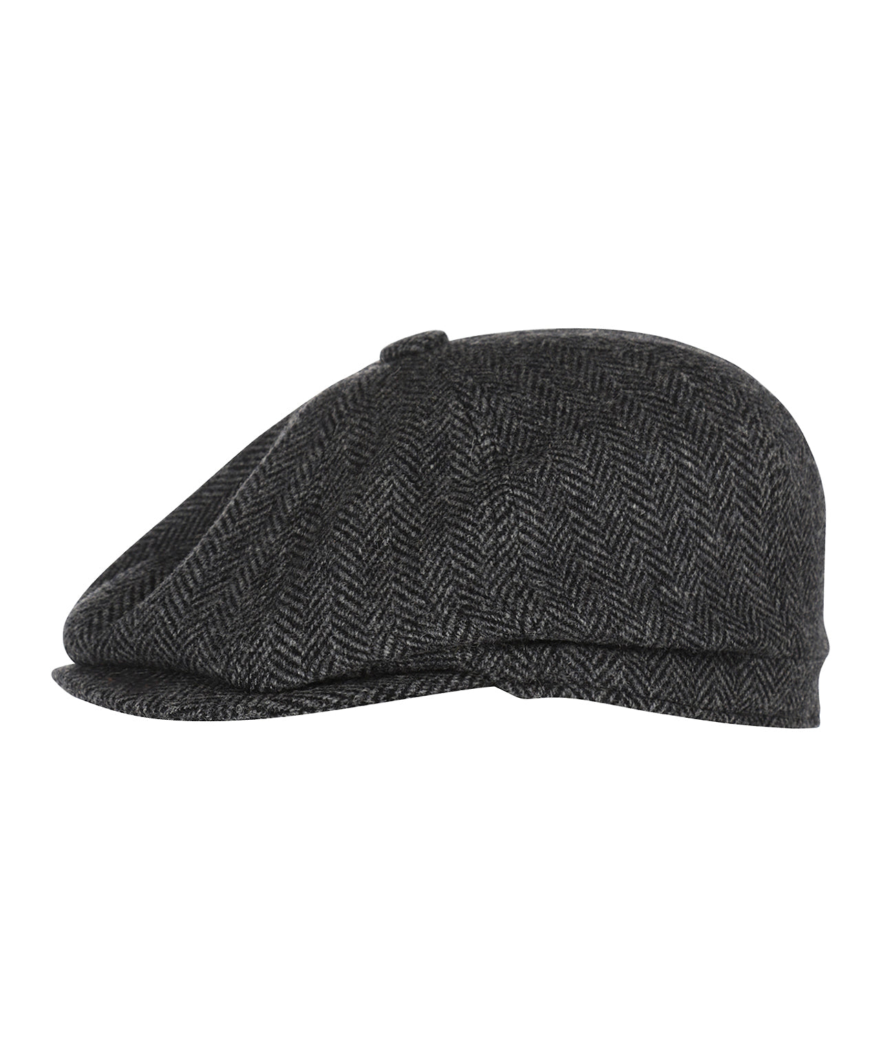 Christy Newsboy Tweed Cap | Herringbone Tweed Charcoal