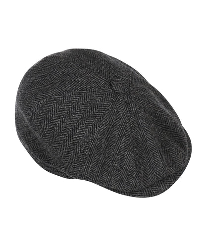 Christy Newsboy Tweed Cap | Herringbone Tweed Charcoal