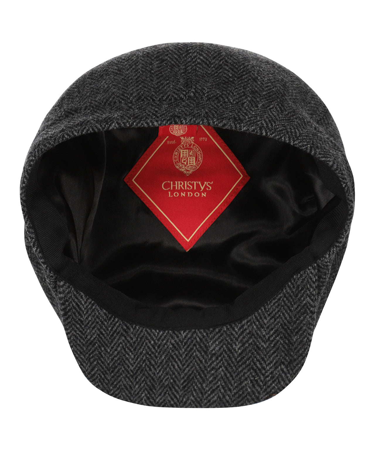 Christy Newsboy Tweed Cap | Herringbone Tweed Charcoal