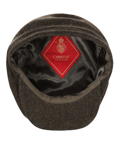 Christy Newsboy Tweed Cap | Herringbone Tweed Green