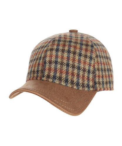 Baseball cap 100% Wol | Lichtbruin Ruit Melange