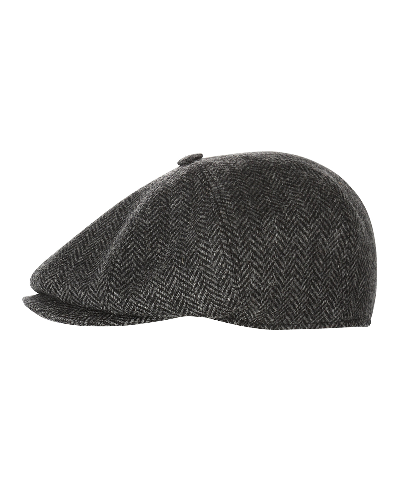 Ballon Cap Tweed | Donkergrijs Visgraat