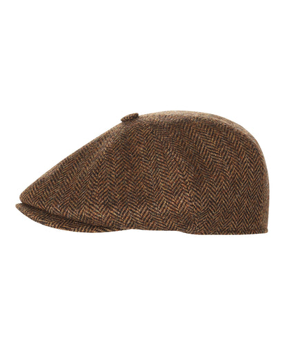 Ballon Cap Tweed | Tabaksbruin Visgraat