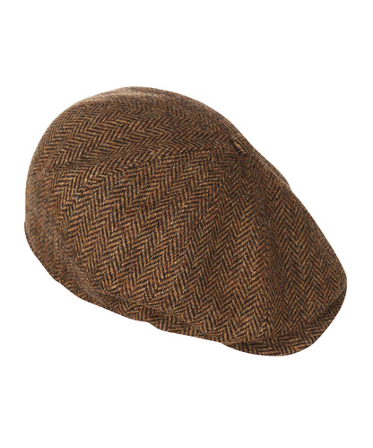 Ballon Cap Tweed | Tabaksbruin Visgraat