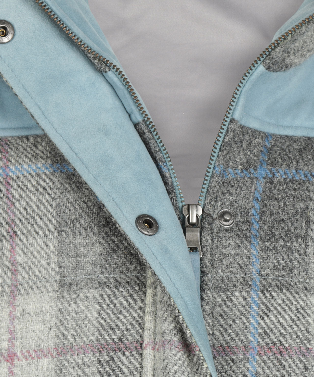 Vest Lisa | Grijs Ruit IJsblauw