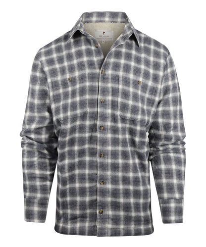 Flannel Fleece Lined Shirt | Navy Beige Plaid