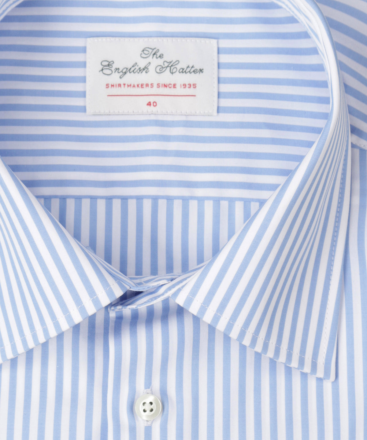 Shirt Dubbele Manchet | Lichtblauw Streep