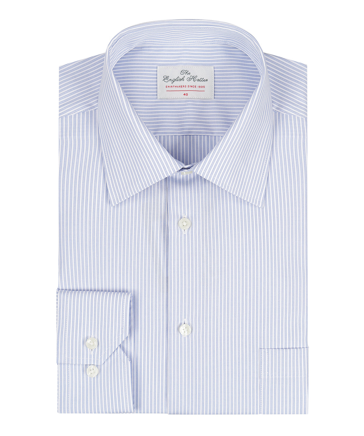 Non Iron Shirt Semi Widespread | Blauw Streep
