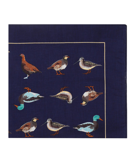 Taschentuch mit Vogelmotiv | Marineblau