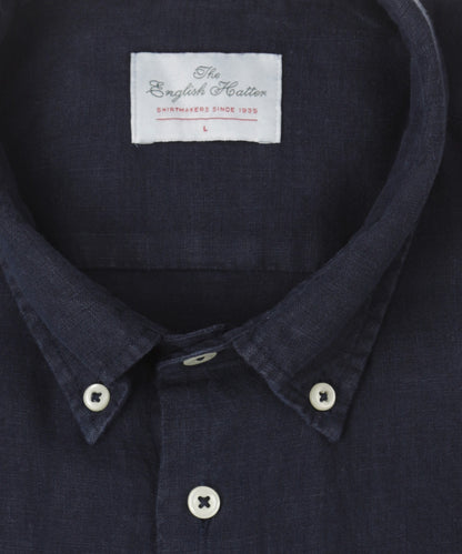 Shirt Garment Washed Linnen | Navy