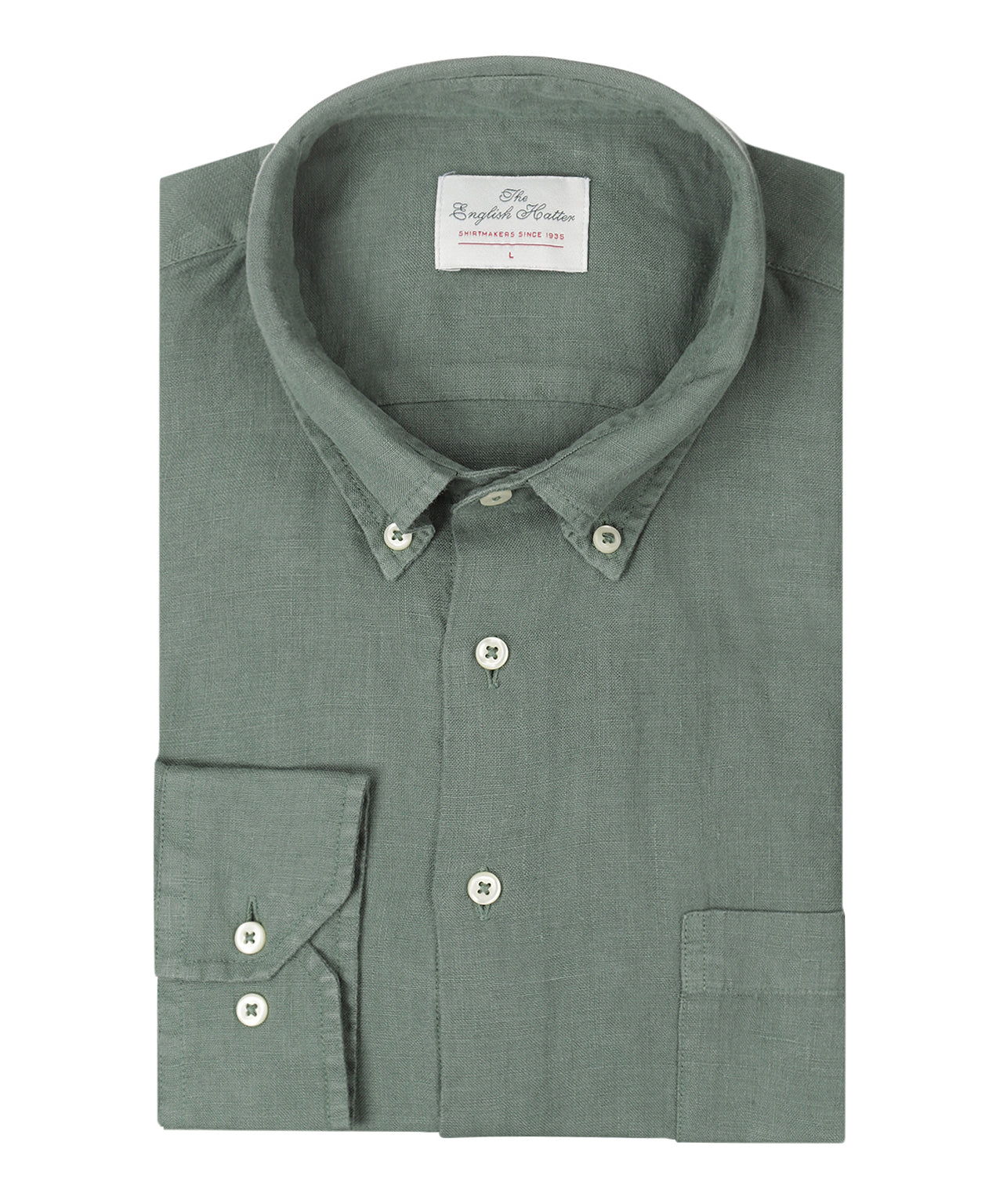 Shirt Garment Washed Linnen | Donkergroen