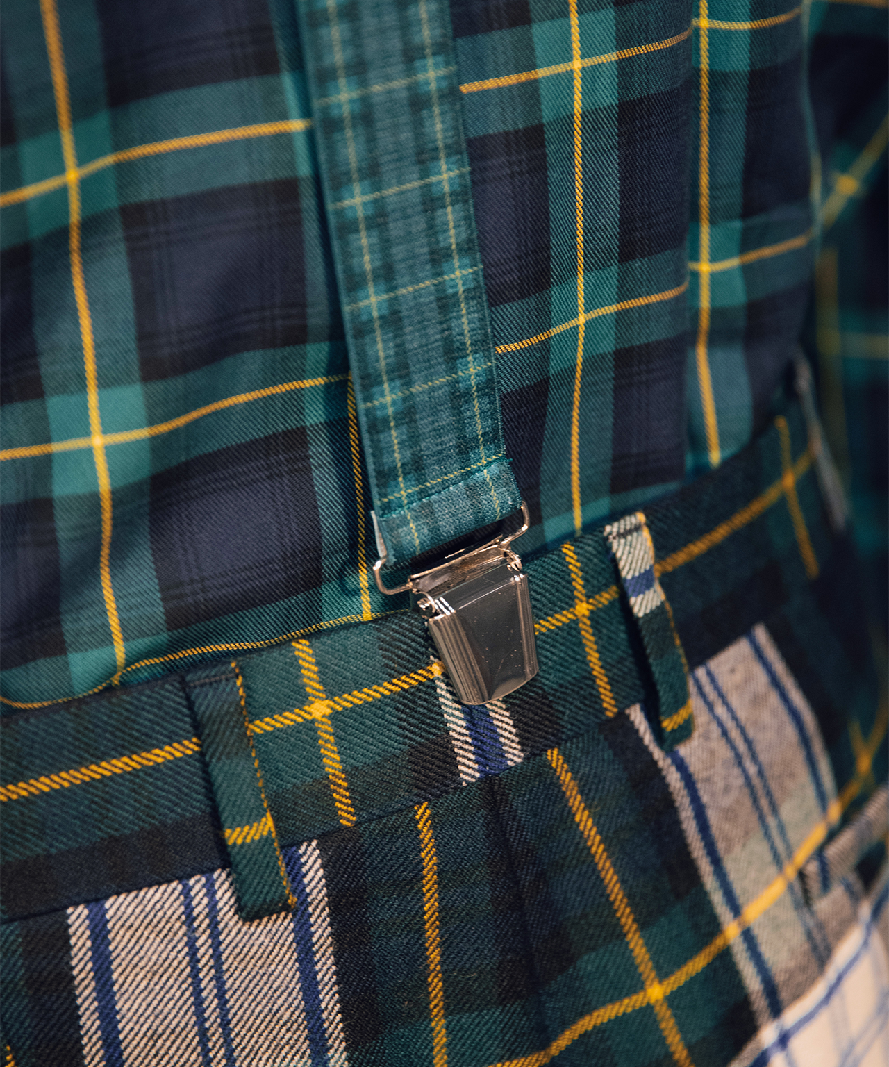 Bretels Clips 90 Years | Groen Tartan