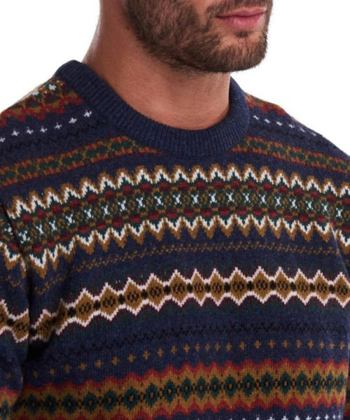 Barbour Pullover Fairisle Ronde Hals | Navy Blauw