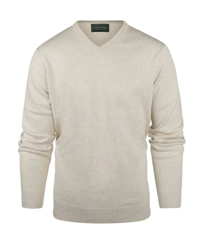 Katoen V-Hals Pullover | Light Beige