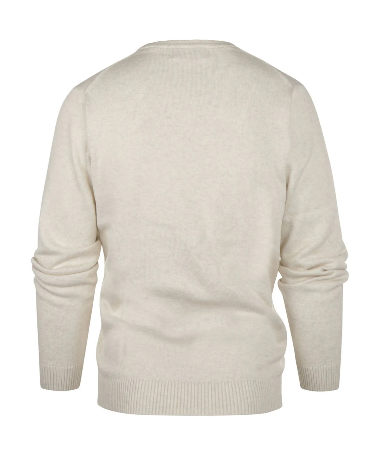 Katoen V-Hals Pullover | Light Beige