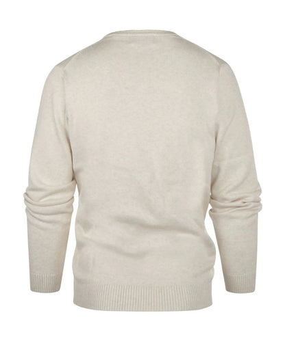 Katoen V-Hals Pullover | Light Beige