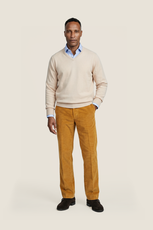 Pullover v-neck lambswool *Sale* | Beige