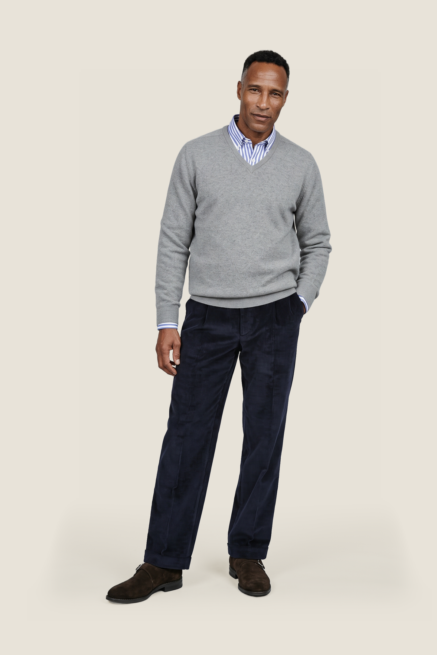 William Lockie V-neck Lambswool Pullover | Flannel