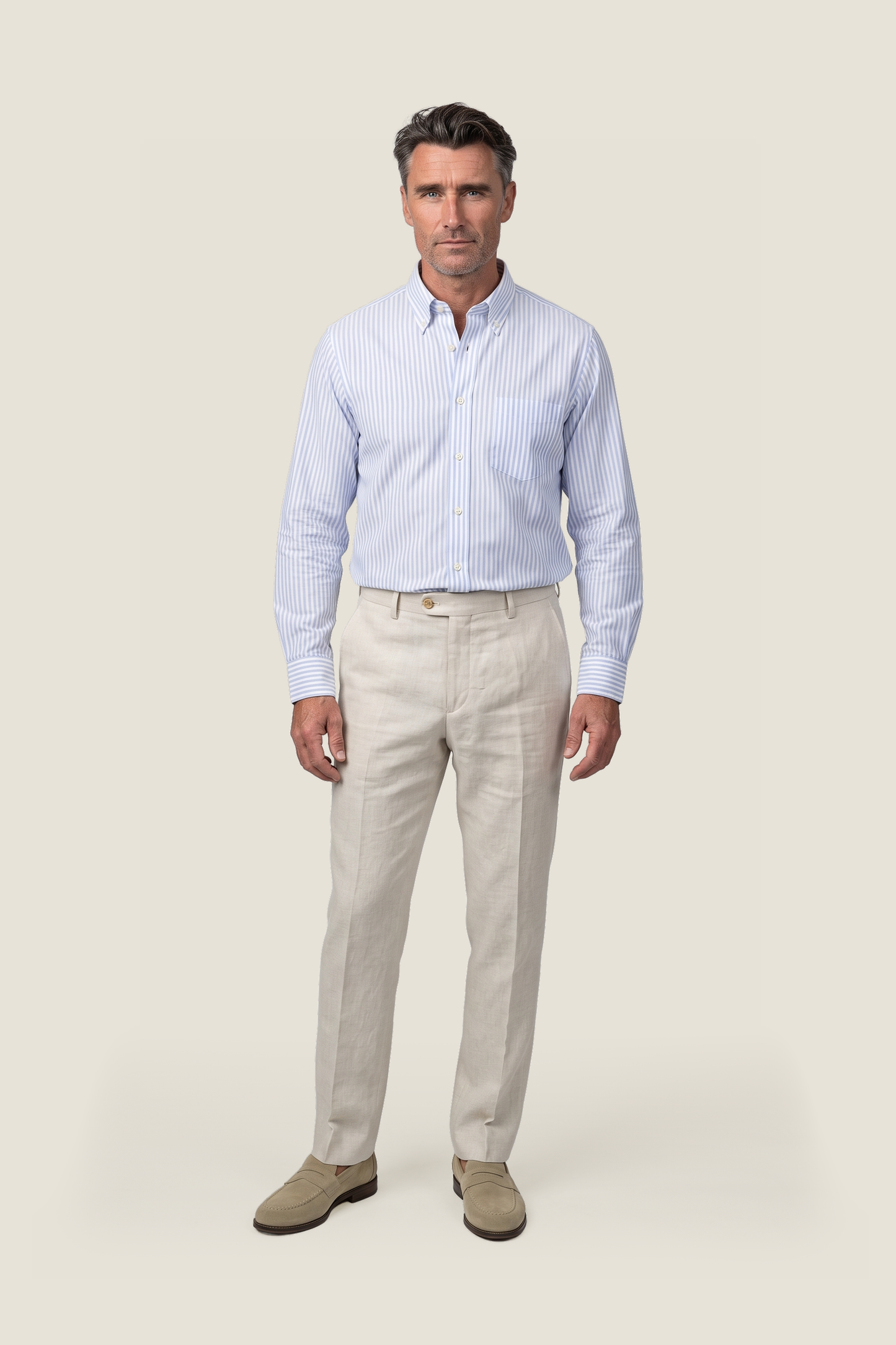 Shirt Button Down | Licht Blauw Streep