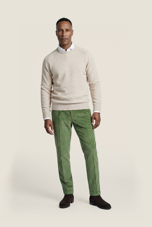 Pullover Lambswool round neck | Brown