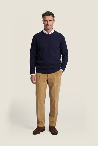 Pullover Lambswool round neck | Navy Blue