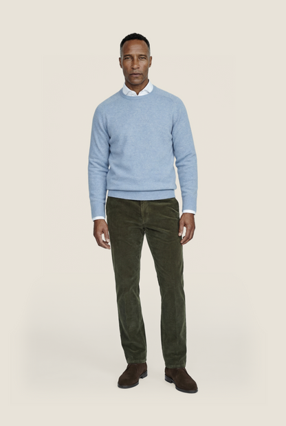 Lamswol Ronde Hals Pullover | Licht Blauw
