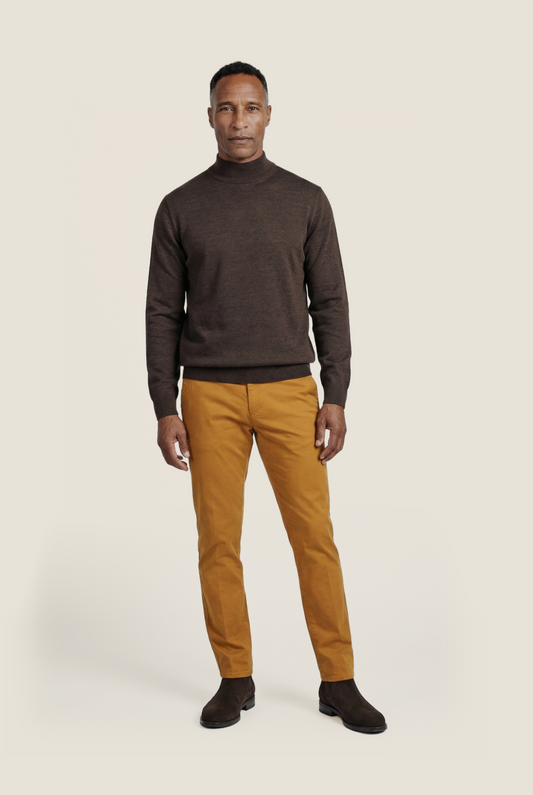 Turtle sweater Merino wool | Dark Brown